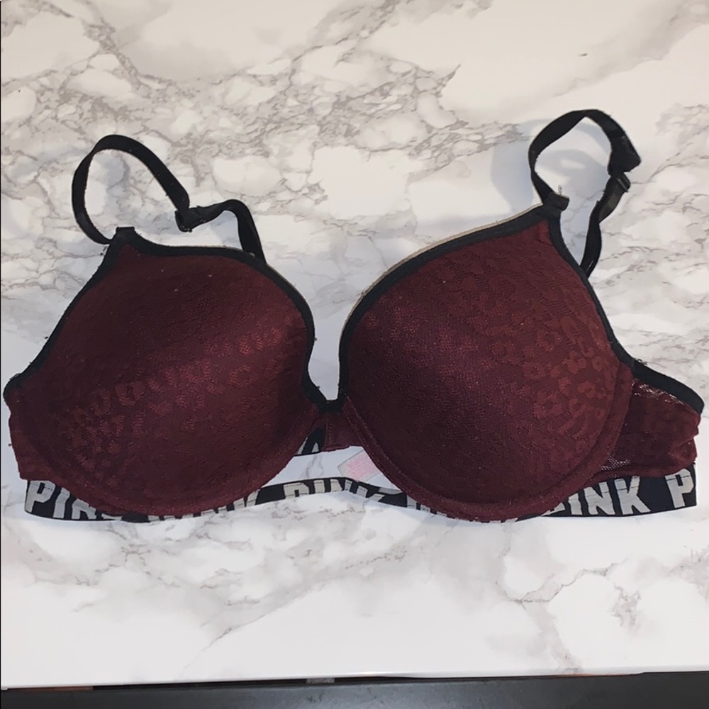PINK Victoria Secret Maroon Bra